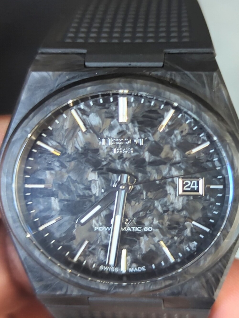 Tissot PRX Carbon-Pattern Dial Watch - Black